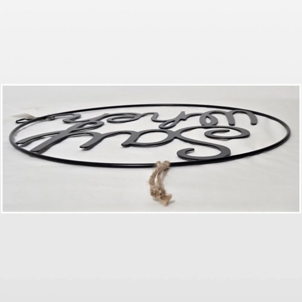 New Room & Retreat Wall Décor “Say When” Black Metal Circle Sign Bar Large